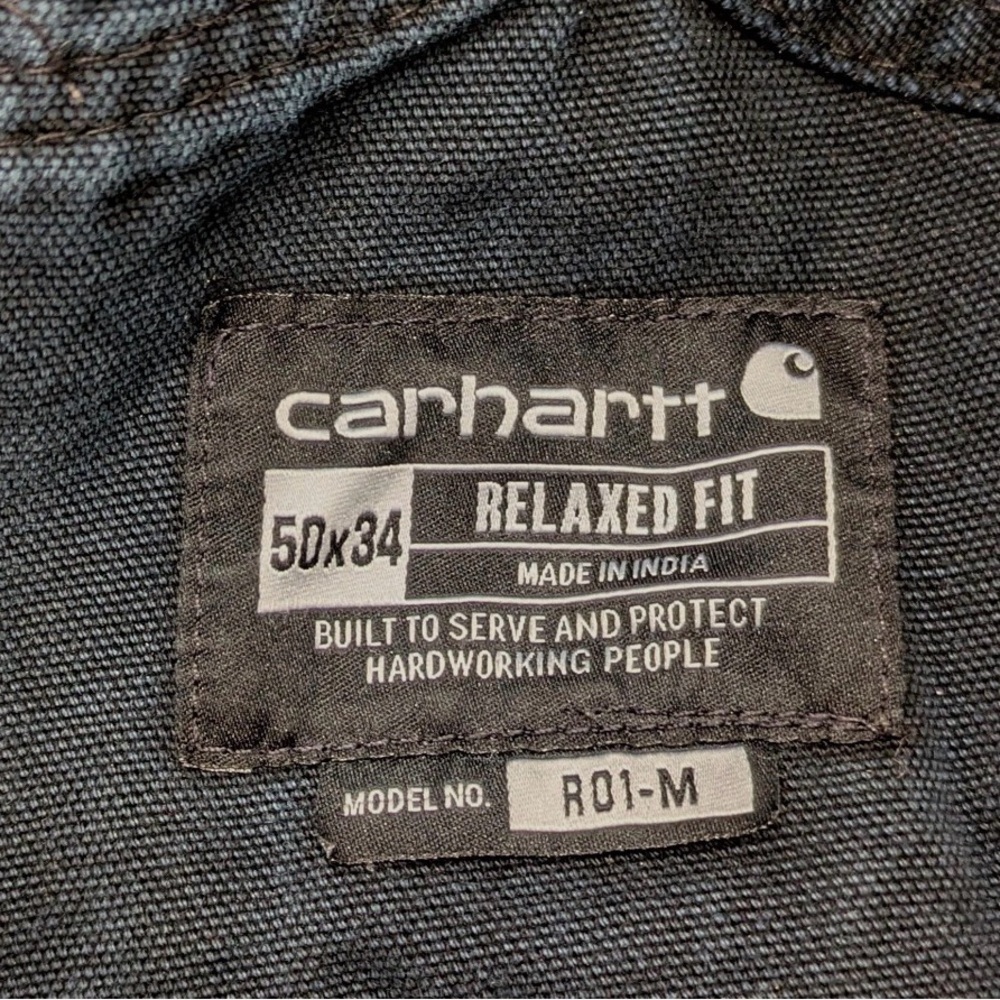 Carhartt Duck Bib Overalls | Black | Relaxed Fit | 50x34 - Picture 6 of 6